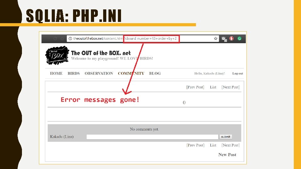 SQLIA: PHP. INI 