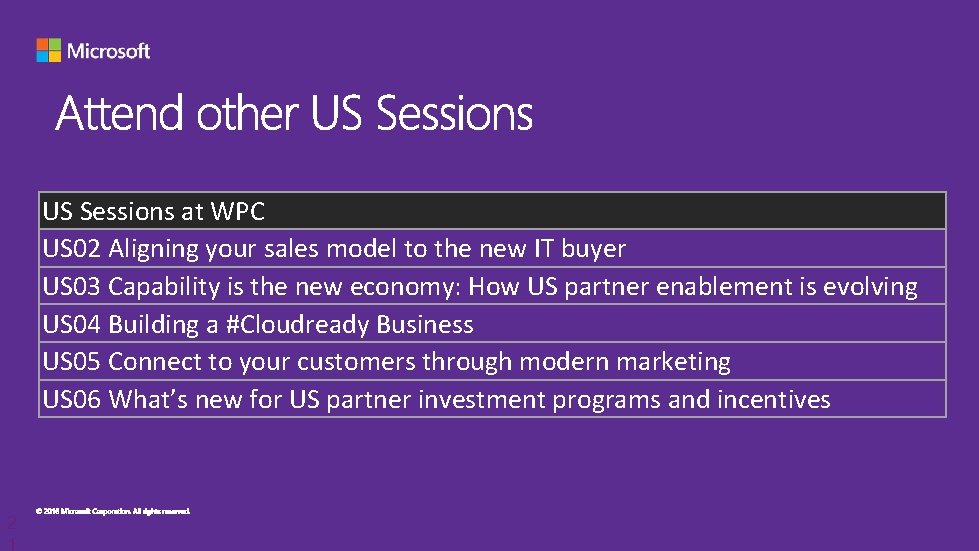 US Sessions at WPC US 02 Aligning your sales model to the new IT