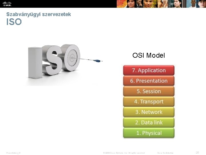 Szabványügyi szervezetek ISO OSI Model Presentation_ID © 2008 Cisco Systems, Inc. All rights reserved.