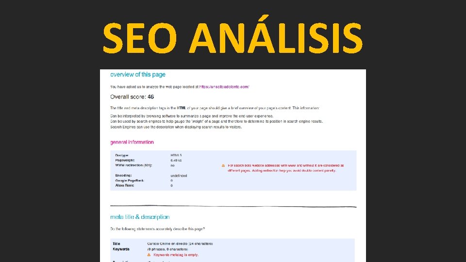 SEO ANÁLISIS 