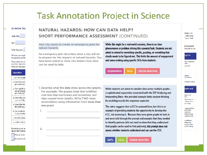 Task Annotation Project in Science 