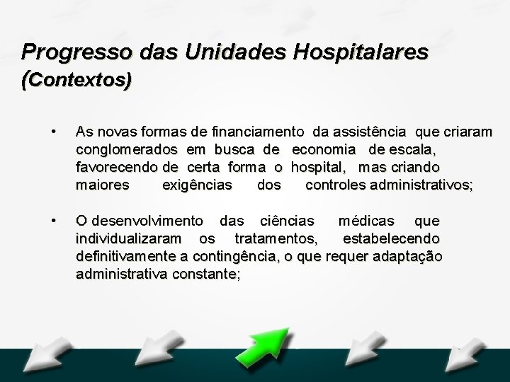 Hospital Geral Dr. Waldemar Alcântara Progresso das Unidades Hospitalares (Contextos) • As novas formas