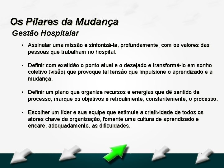 Hospital Geral Dr. Waldemar Alcântara Os Pilares da Mudança Gestão Hospitalar • Assinalar uma