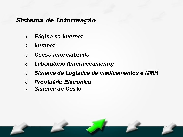 Hospital Geral Dr. Waldemar Alcântara Sistema de Informação 1. Página na Internet 2. Intranet