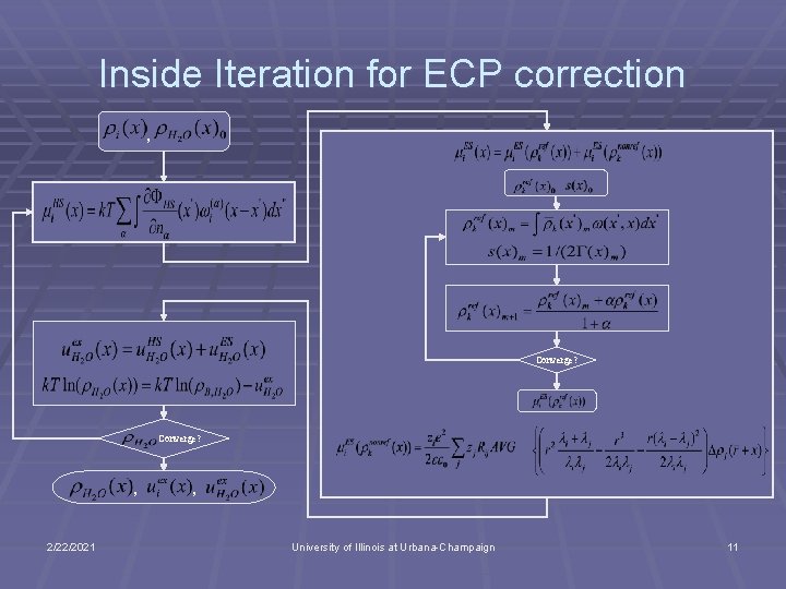 Inside Iteration for ECP correction , Converge? , 2/22/2021 , University of Illinois at