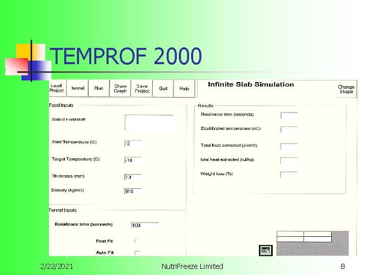 TEMPROF 2000 2/22/2021 Nutri. Freeze Limited 8 