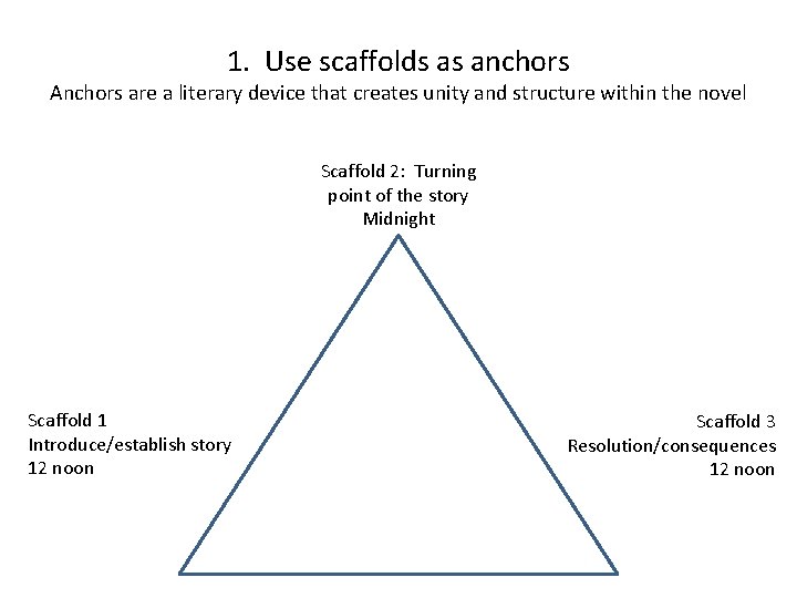 1. Use scaffolds as anchors Anchors are a literary device that creates unity and