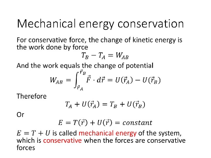 Mechanical energy conservation • 