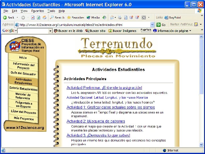 Terremundo Proyecto Ciber@prendiz: Aplicaciones de Internet para el Aprendizaje Educativo – http: //www. ciberaprendiz.