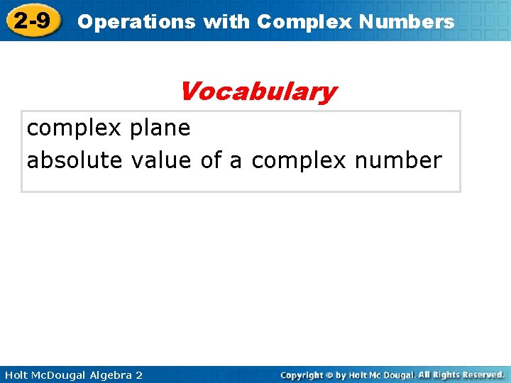 2 9 Operations with Complex Numbers Warm Up