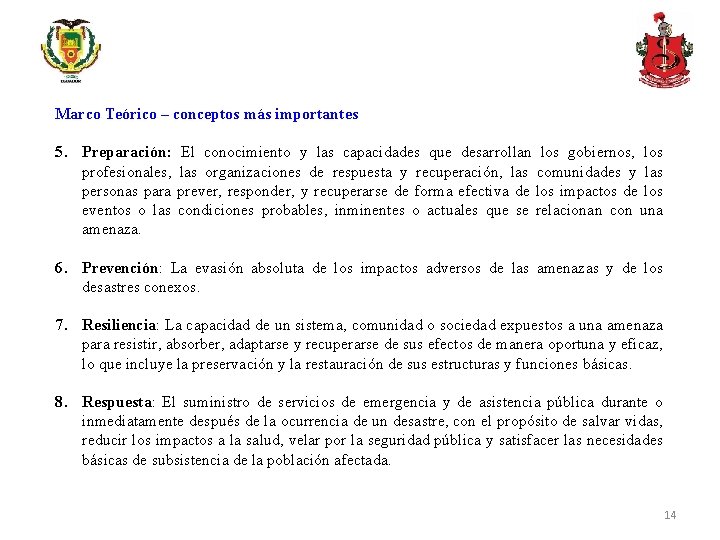 Marco Teórico – conceptos más importantes 5. Preparación: El conocimiento y las capacidades que