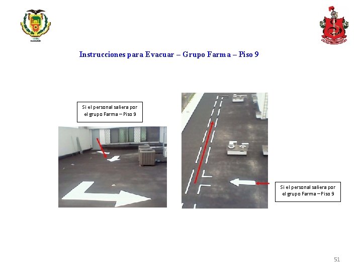 Instrucciones para Evacuar – Grupo Farma – Piso 9 Si el personal saliera por