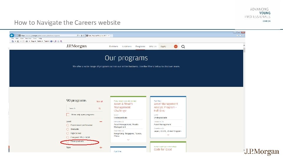 How to Navigate the Careers website 