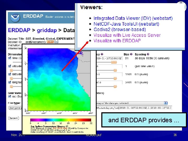and ERDDAP provides … Nov. 2011 NOAA/UAF 36 