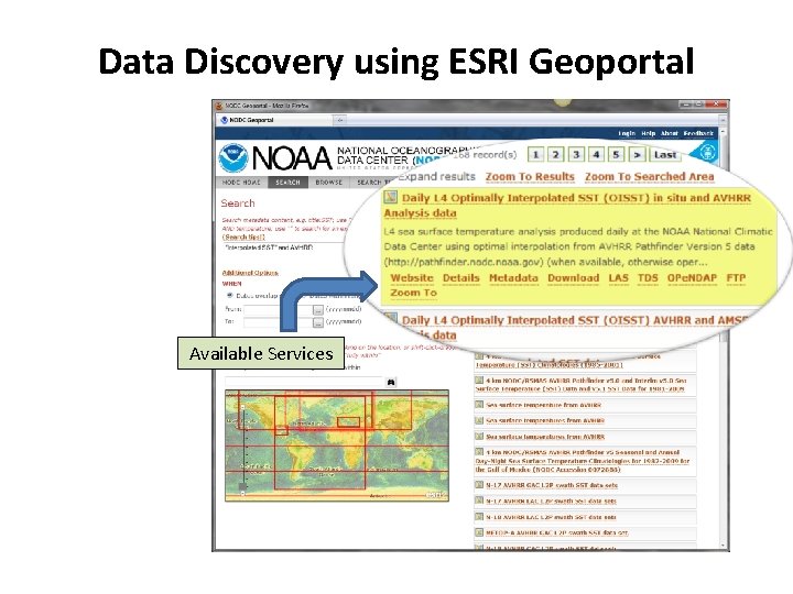 Data Discovery using ESRI Geoportal Available Services 