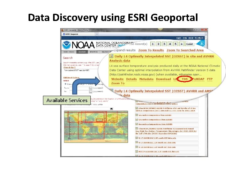 Data Discovery using ESRI Geoportal Available Services 