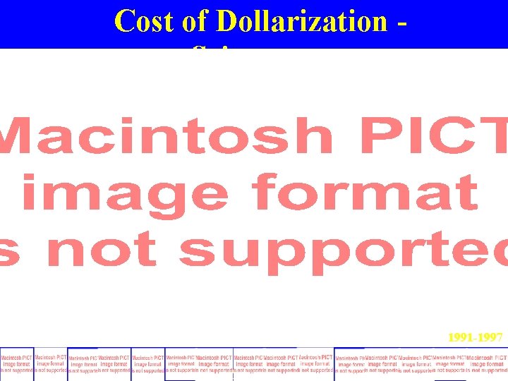 Cost of Dollarization Seignorage 1991 -1997 Cost of Dollarization Seignorage 1991 -1997