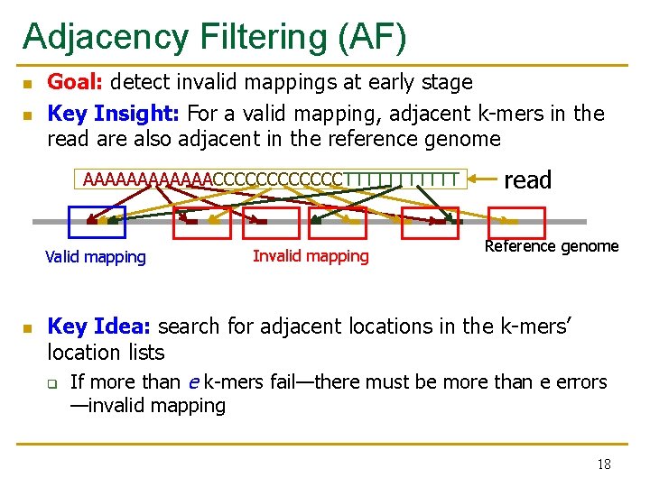 Adjacency Filtering (AF) n n Goal: detect invalid mappings at early stage Key Insight: Adjacency Filtering (AF) n n Goal: detect invalid mappings at early stage Key Insight:
