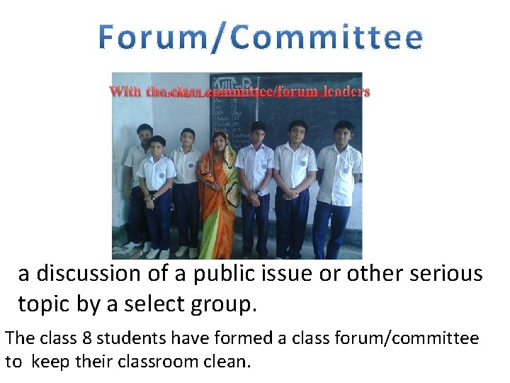 a discussion of a public issue or other serious topic by a select group.