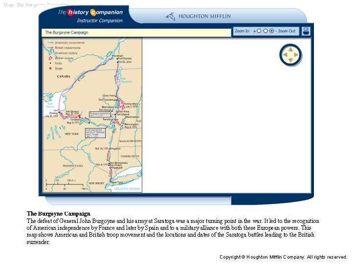 Map: The Burgoyne Campaign The defeat of General John Burgoyne and his army at