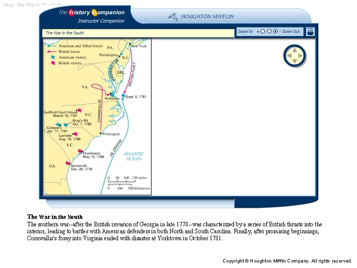 Map: The War in the South The southern war--after the British invasion of Georgia