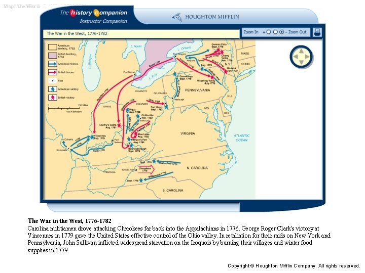 Map: The War in the West, 1776 -1782 Carolina militiamen drove attacking Cherokees far