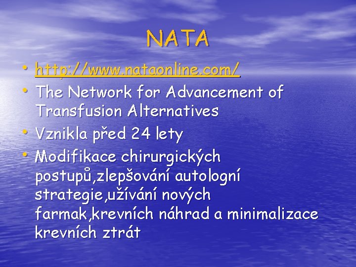 NATA • http: //www. nataonline. com/ • The Network for Advancement of • •