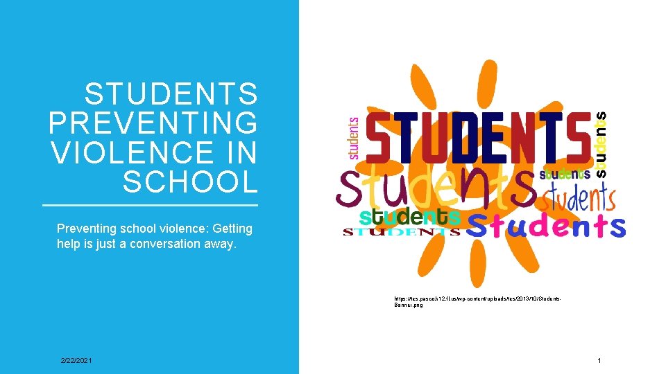 STUDENTS PREVENTING VIOLENCE IN SCHOOL Preventing school violence: Getting help is just a conversation