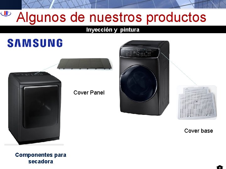 Algunos de nuestros productos Inyección y pintura Cover Panel Cover base Componentes para secadora Algunos de nuestros productos Inyección y pintura Cover Panel Cover base Componentes para secadora
