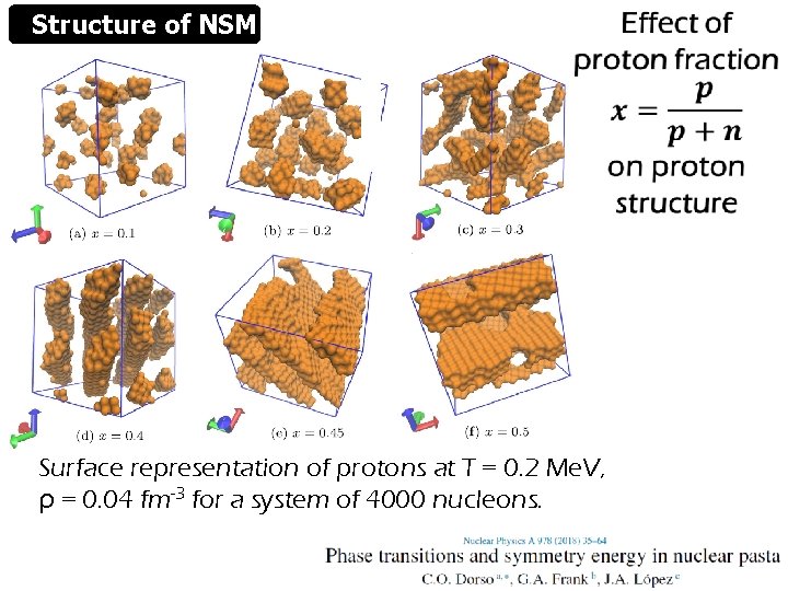 Structure of NSM Surface representation of protons at T = 0. 2 Me. V,