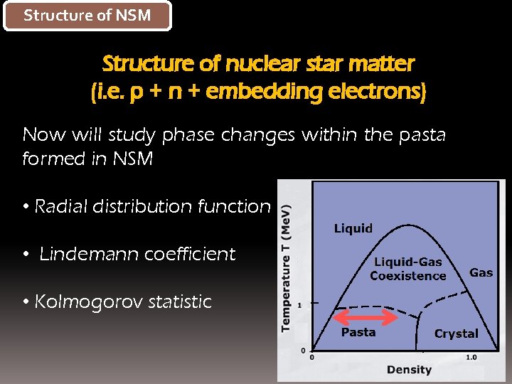 Structure of NSM Structure of nuclear star matter (i. e. p + n +