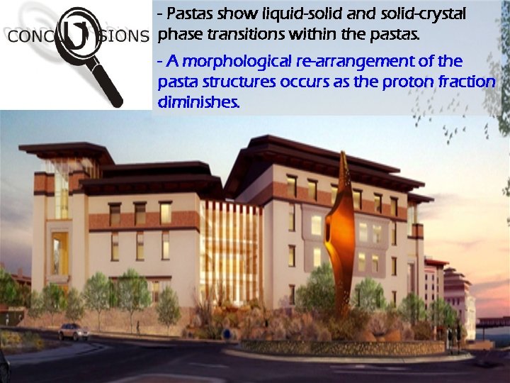 - Pastas show liquid-solid and solid-crystal phase transitions within the pastas. - A morphological