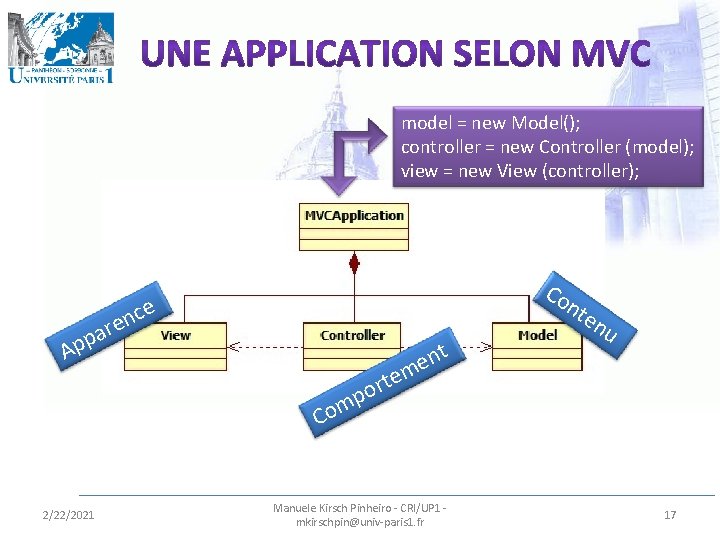 model = new Model(); controller = new Controller (model); view = new View (controller);