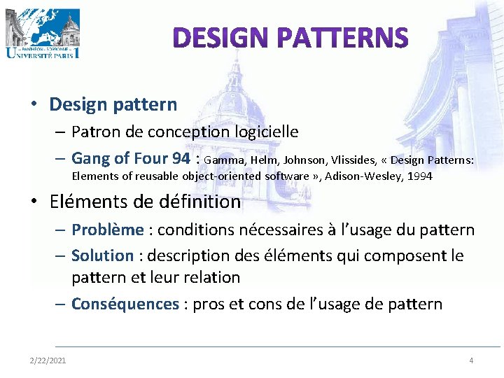  • Design pattern – Patron de conception logicielle – Gang of Four 94