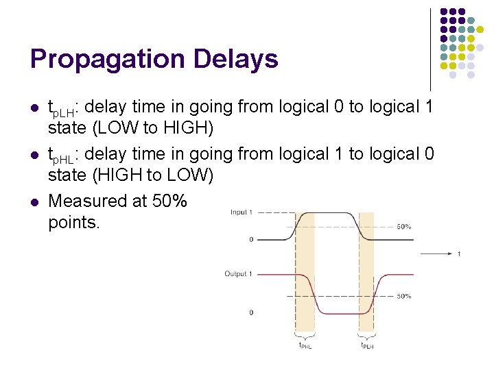 Propagation Delays l l l tp. LH: delay time in going from logical 0 Propagation Delays l l l tp. LH: delay time in going from logical 0