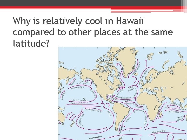 Why is relatively cool in Hawaii compared to other places at the same latitude?