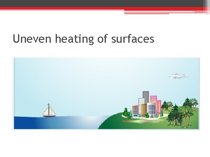 Uneven heating of surfaces 