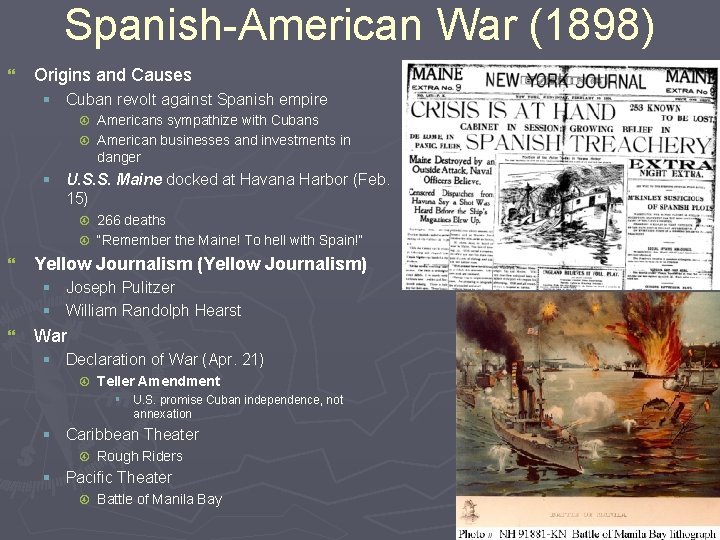 Spanish-American War (1898) } Origins and Causes § Cuban revolt against Spanish empire Americans
