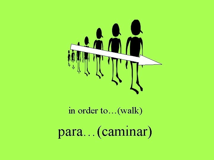 in order to…(walk) para…(caminar) in order to…(walk) para…(caminar)