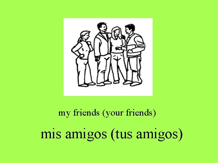 my friends (your friends) mis amigos (tus amigos) my friends (your friends) mis amigos (tus amigos)