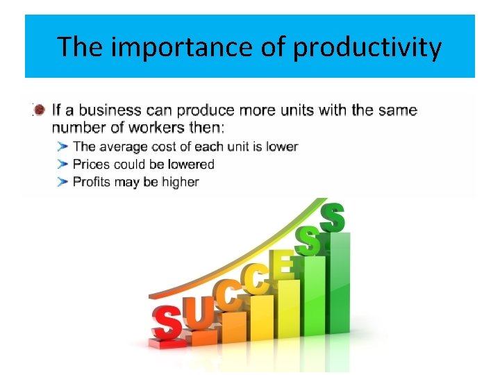 The importance of productivity To understand the meaning of the term ‘productivity’ and how