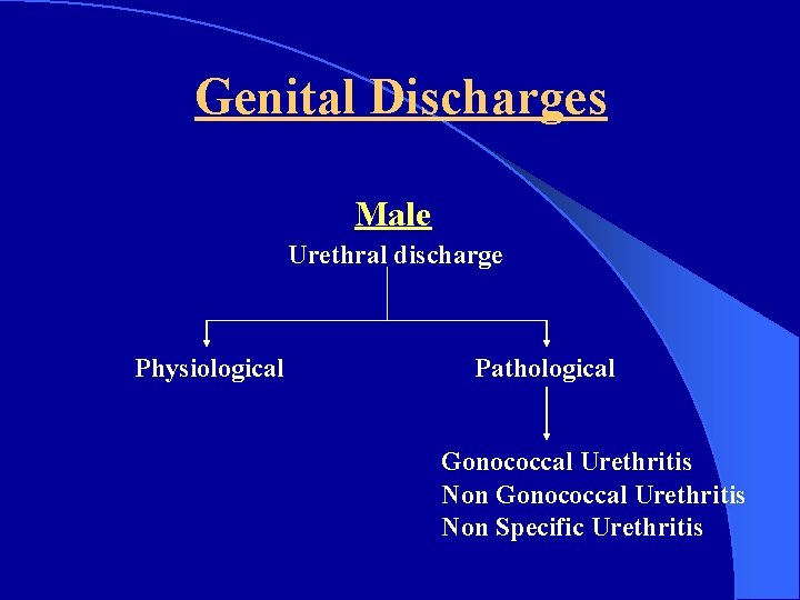 Genital Discharges Male Urethral discharge Physiological Pathological Gonococcal Urethritis Non Specific Urethritis 