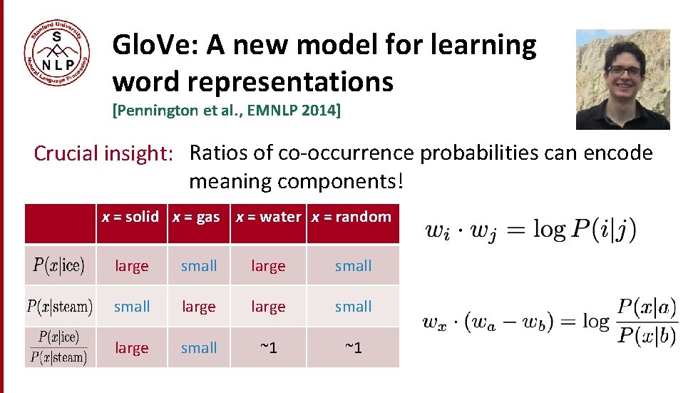Glo. Ve: A new model for learning word representations [Pennington et al. , EMNLP Glo. Ve: A new model for learning word representations [Pennington et al. , EMNLP