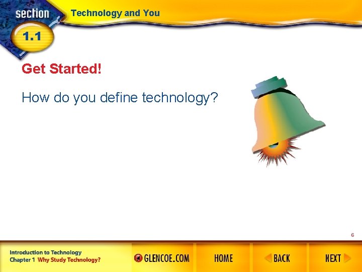 Technology and You 1. 1 Get Started! How do you define technology? 6 