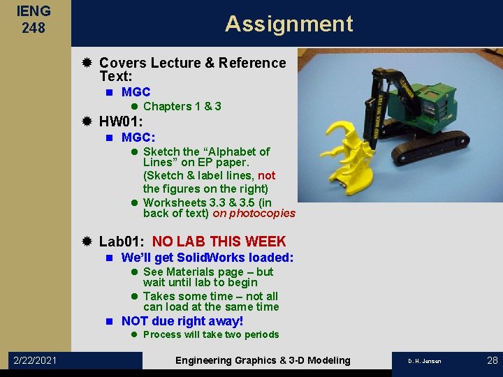 IENG 248 Assignment ® Covers Lecture & Reference Text: n MGC l Chapters 1