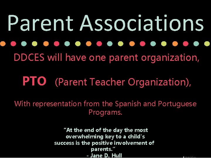 Parent Associations DDCES will have one parent organization, School Entrance is on 52 nd Parent Associations DDCES will have one parent organization, School Entrance is on 52 nd