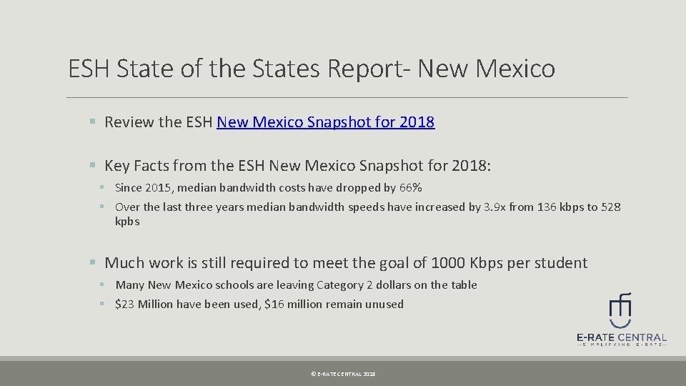 ESH State of the States Report- New Mexico § Review the ESH New Mexico