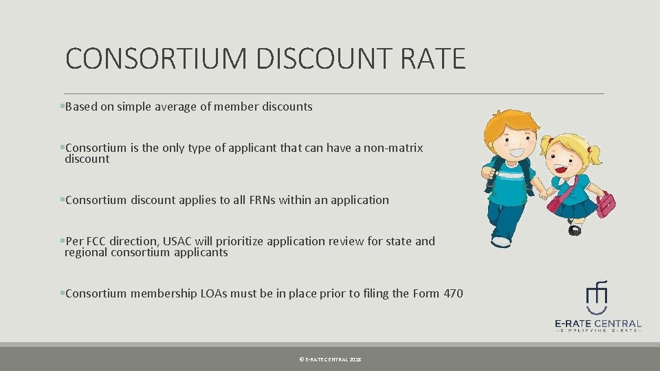 CONSORTIUM DISCOUNT RATE §Based on simple average of member discounts §Consortium is the only