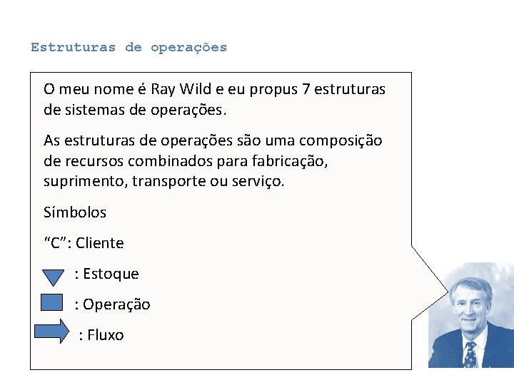 Estruturas de operações O meu nome é Ray Wild e eu propus 7 estruturas Estruturas de operações O meu nome é Ray Wild e eu propus 7 estruturas