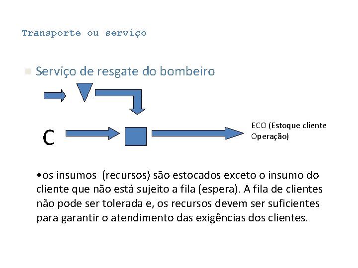 Transporte ou serviço n Serviço de resgate do bombeiro C ECO (Estoque cliente Operação) Transporte ou serviço n Serviço de resgate do bombeiro C ECO (Estoque cliente Operação)